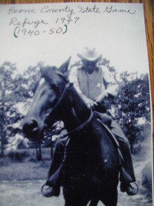 Fred Bell on one of the horses he worked of during his first years of service